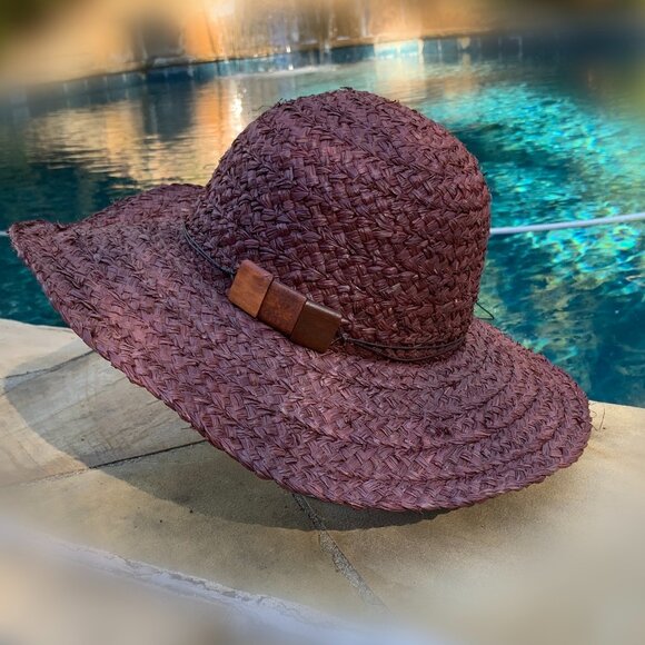 Nine West Wide Brim Wicker Sun Hat - Picture 2 of 15